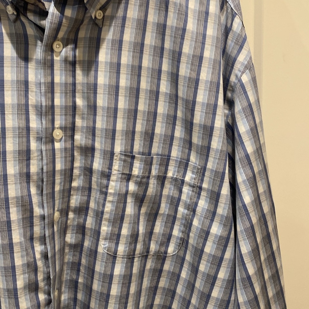 Daniel Cremieux Men’s Button Down Shirt.‎  XXL.  Blue/White Plaid.100% Cotton - Picture 3 of 8
